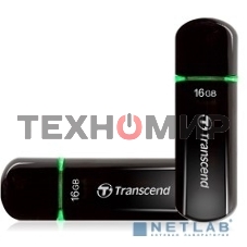 Флешка USB Transcend Jetflash 600 (TS16GJF600), 16Gb, USB 2.0, R/W 30/15, черный/зеленый