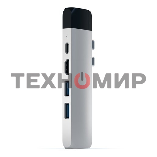 USB-концентратор Satechi Aluminum Pro Hub with Ethernet для 2016/2017 MacBook Pro 13” и 15”, серебряный.
