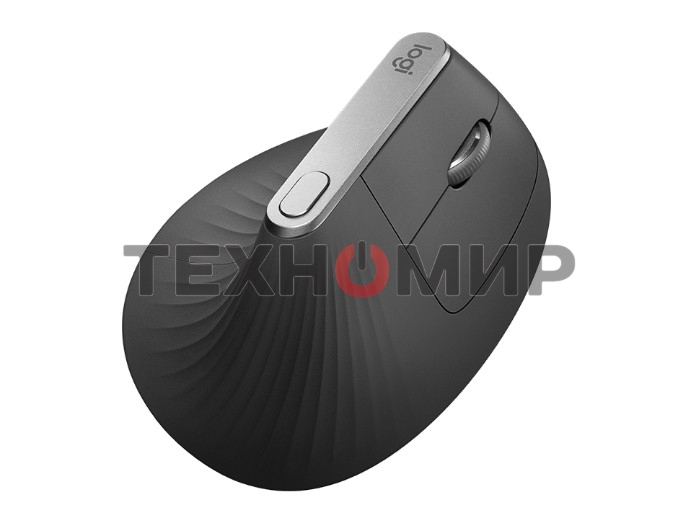 Мышь беспроводная/проводная Logitech MX Vertical графитовый, 4000 dpi, радиоканал, Bluetooth, USB, кнопки - 6