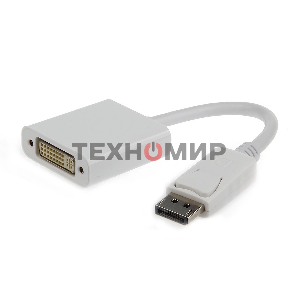 Переходник DisplayPort - DVI Cablexpert A-DPM-DVIF-002-W, 20M/19F, белый, пакет