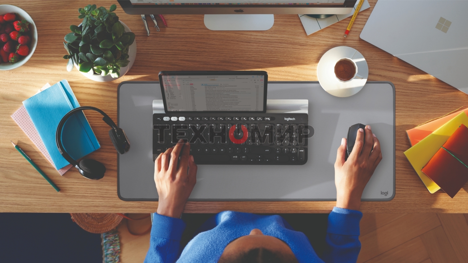 Коврик для мыши Logitech Desk Mat Studio Series DARKER ROSE