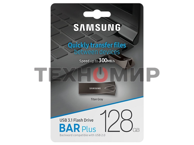 Флешка USB Samsung BAR Plus 128Gb USB USB 3.1 (up to 300Mb/s)