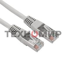 Пaтч-корд F/UTP, Rexant cat. 5e, RJ45-RJ45, экранированный, 24AWG, LSZH, серый, 2м