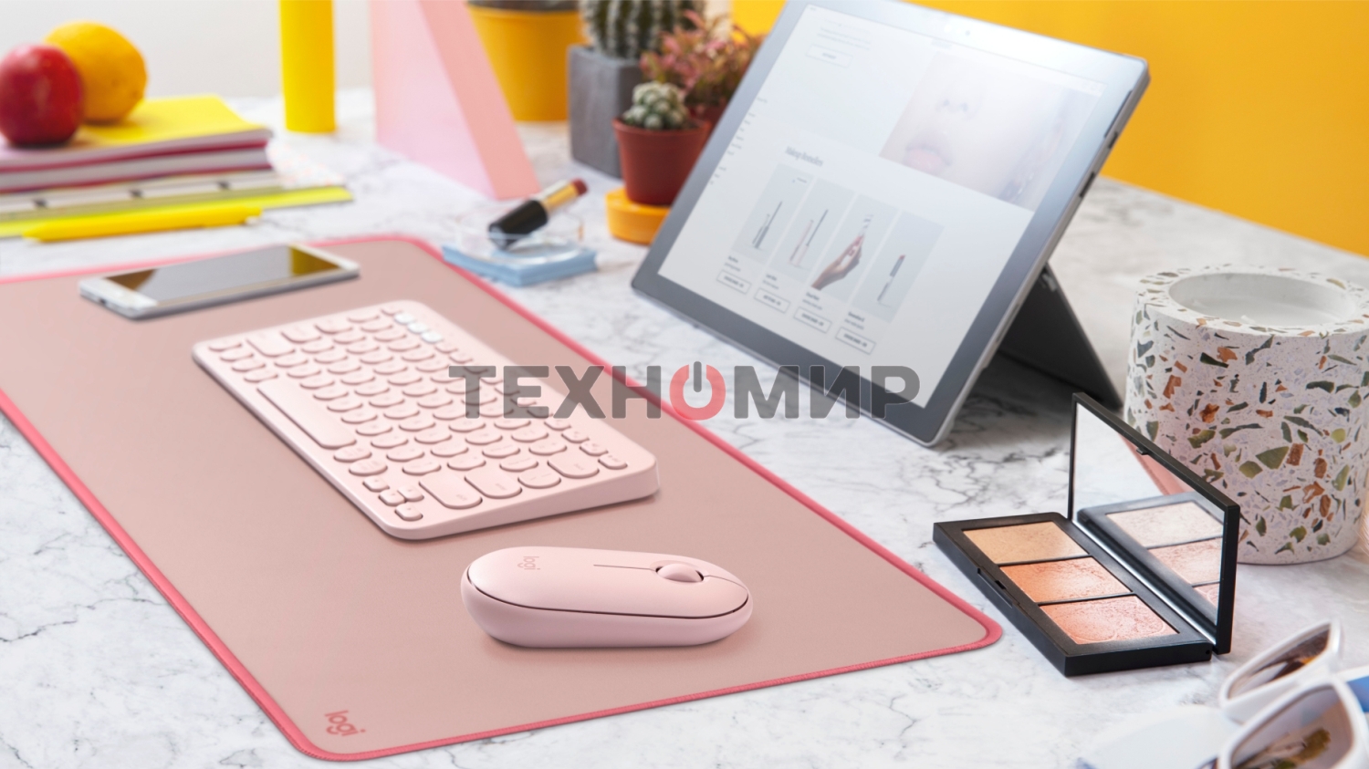 Коврик для мыши Logitech Desk Mat Studio Series DARKER ROSE