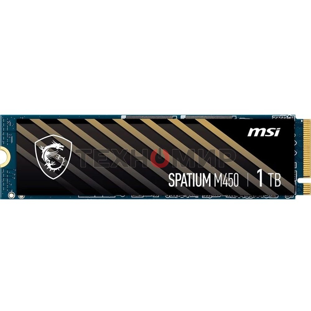 Накопитель SSD MSI SPATIUM M450, 1Tb, PCIe 4.0 x4, M.2 2280, NVMe, R/W 3400/2400