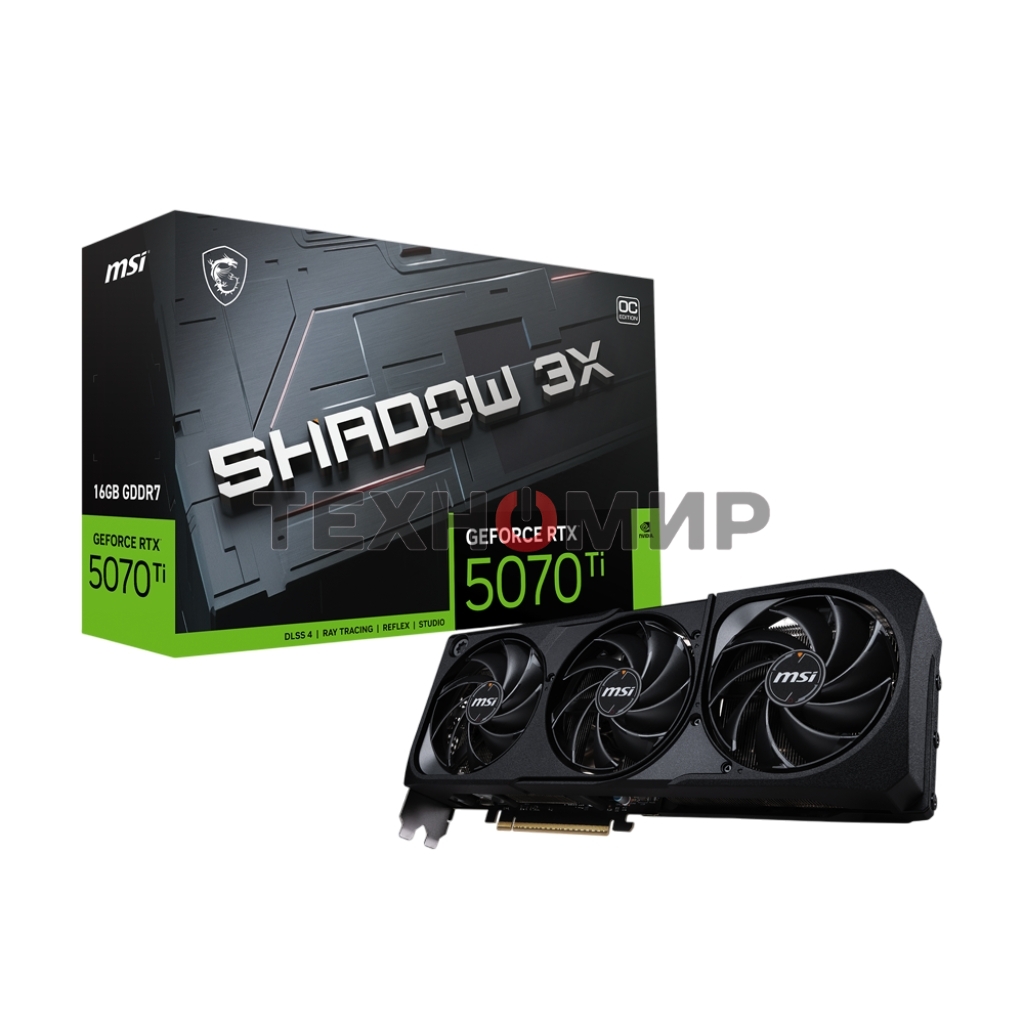 Видеокарта MSI PCIE16 RTX 5070TI 16Gb RTX 5070 Ti 16G SHADOW 3X OC