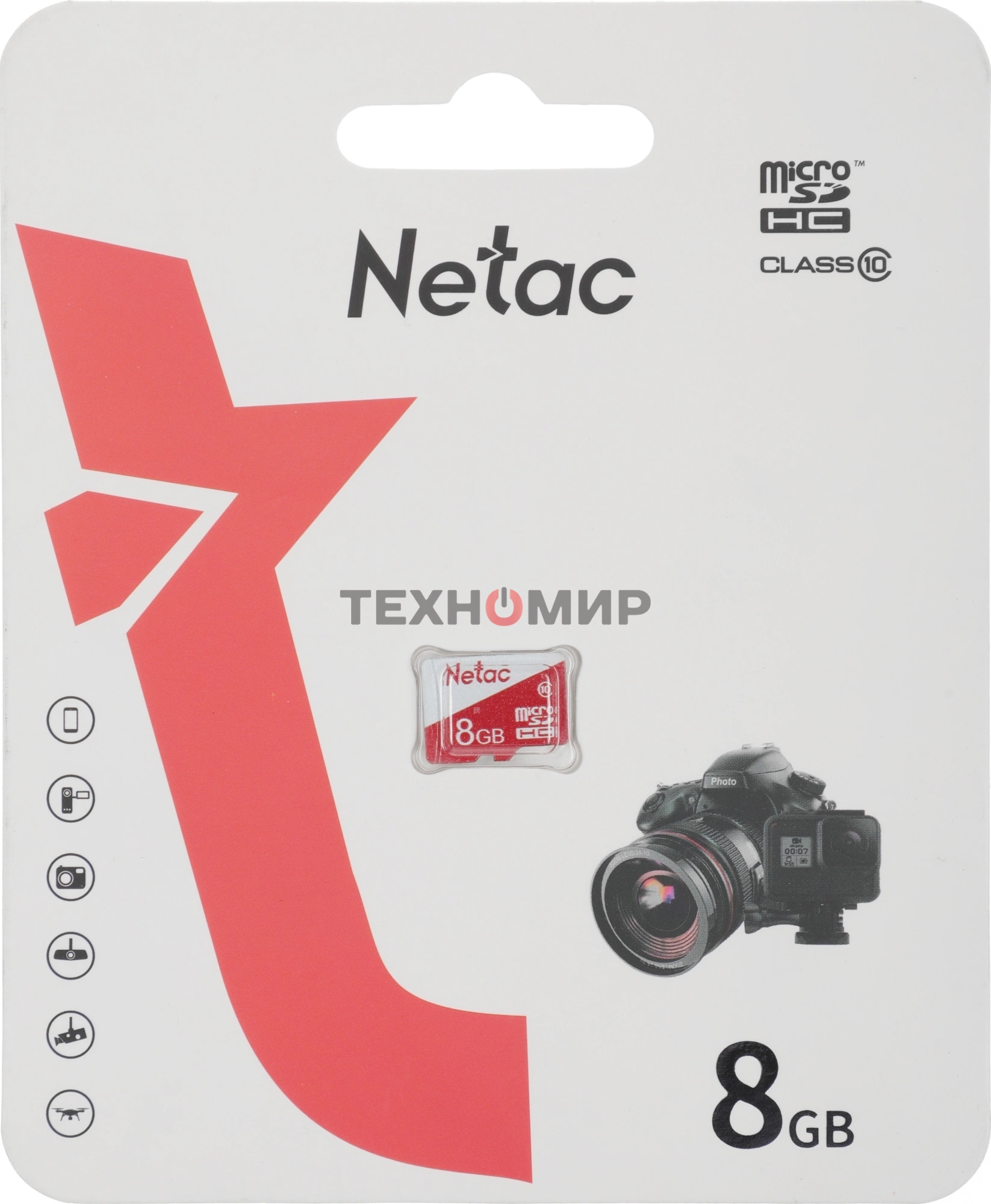 Флеш карта Netac P500 ECO MicroSDHC 8Gb C10 NT02P500ECO-008G-S