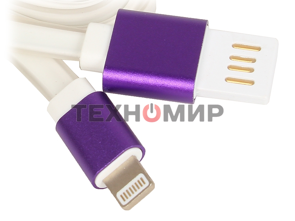 Кабель Gembird USB 2.0 Cablexpert AM/Lightning 8P, 1м, силиконовый шнур, разъемы фиолетовый металлик, пакет