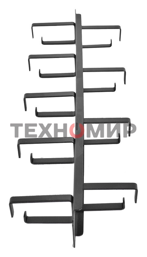 Кабельный органайзер Горизонтальный ЦМО ГКО-1-9-9005 двухсторонний кольца 1U шир.:19