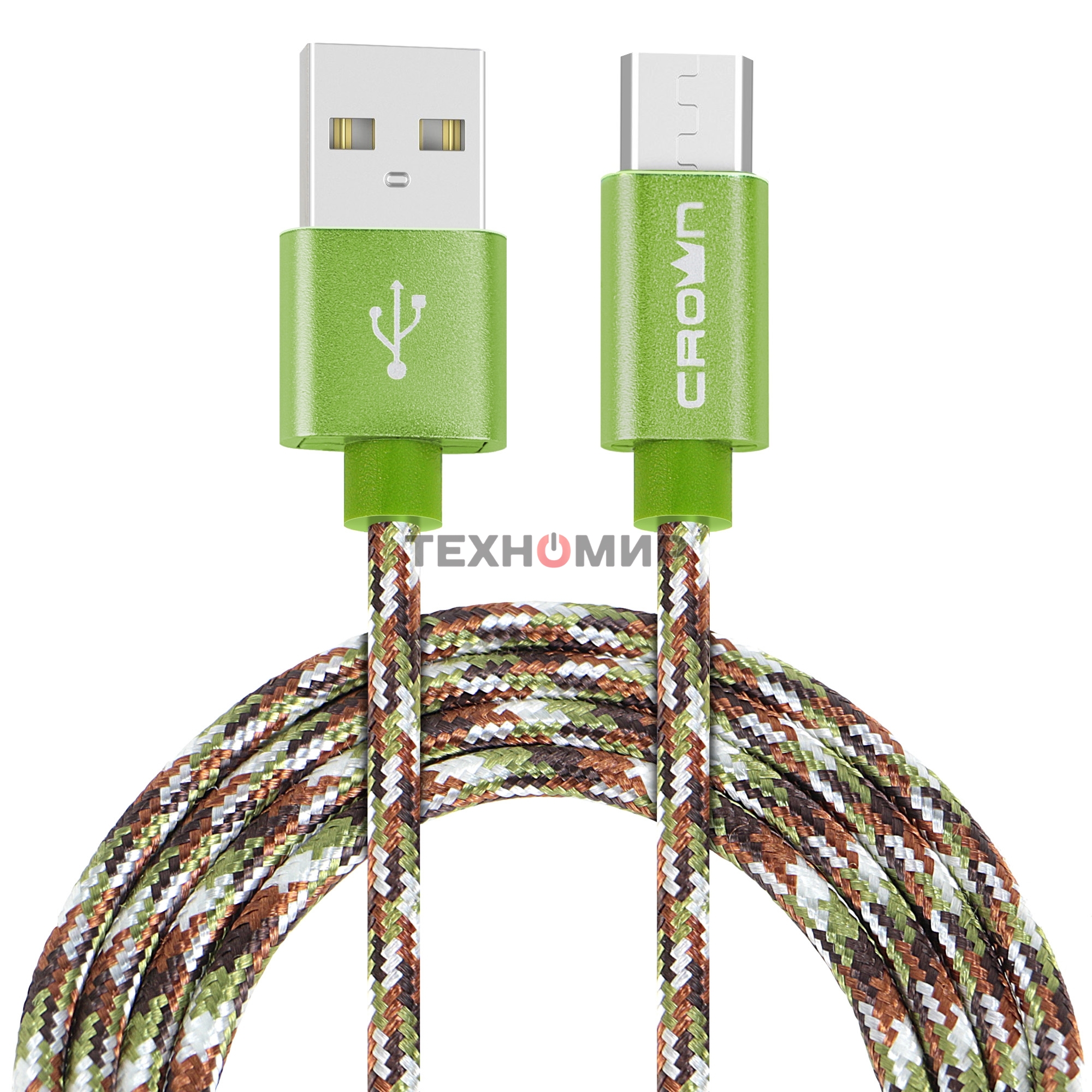 Кабель Crown USB - microUSB CMCU-3092M military