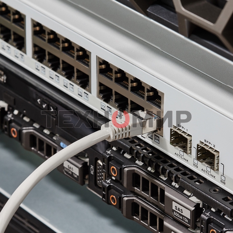 Пaтч-корд F/UTP, Rexant cat. 5e, RJ45-RJ45, экранированный, 24AWG, LSZH, серый, 2м