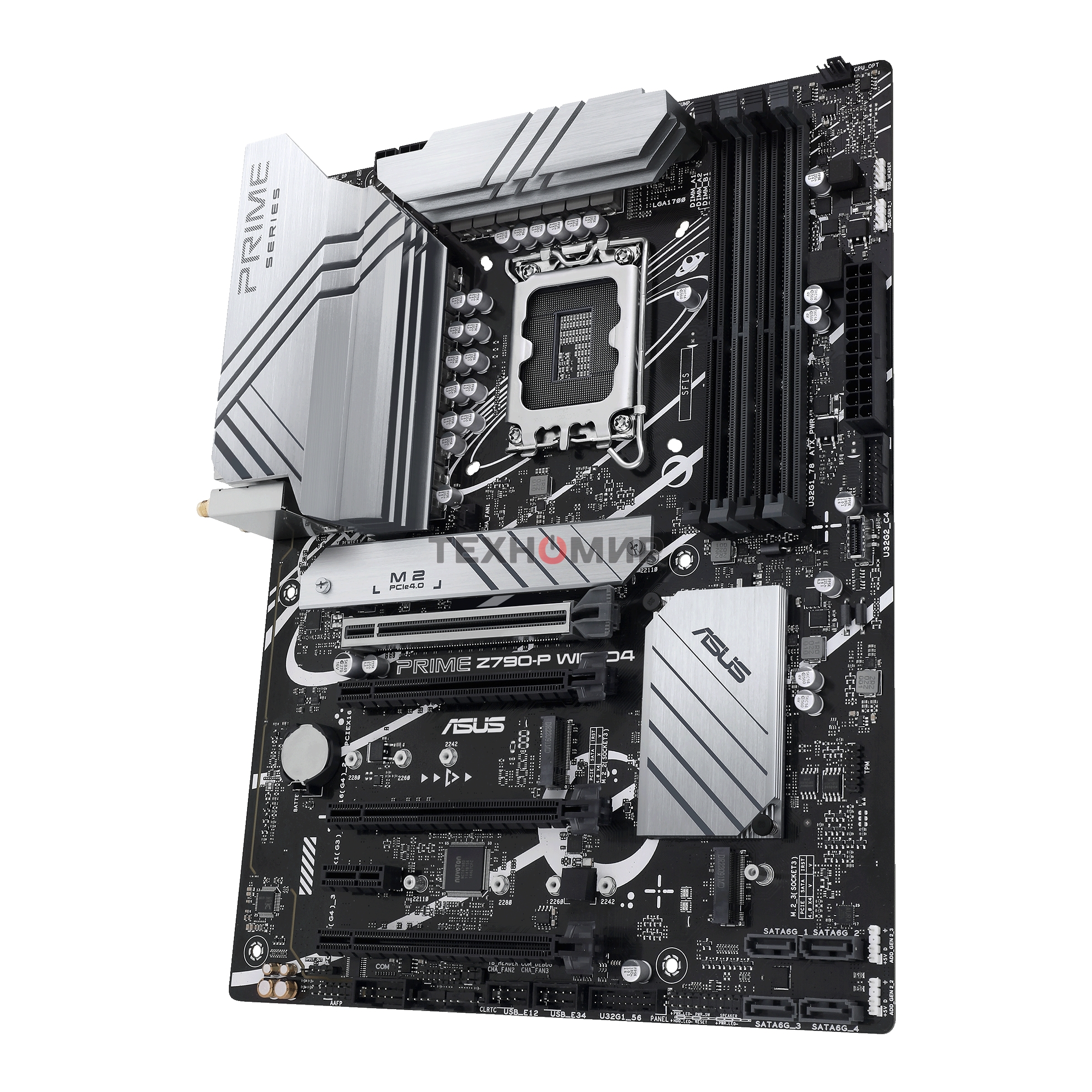Материнская плата ASUS PRIME Z790-P WIFI, LGA 1700, Intel Z790, 4xDDR5, 4xSATA, 3xM.2 PCIe 4.0 x4, 1xPCIe 5.0 x16, 3xPCIe x4, 1xPCIe x1, 1xHDMI, 1xDP, 1xUSB-C 3.2 Gen 2, 1xUSB 3.2 Gen 2, 2xUSB 3.2 Gen 1, 4xUSB 2.0, 1x 2.5Gb LAN, 3x3.5 мм, 7.1, ATX