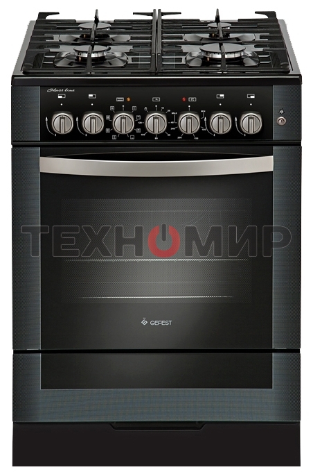 Плита комбинированная Gefest 6502-03 0029 черный, конфорок 4 газовых, духовка 55 л, 60 см x 85 см x 60 см