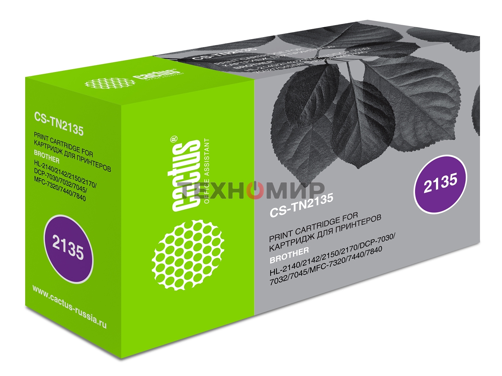 Картридж лазерный Cactus CS-TN2135 черный (1500 стр.) для Brother DCP-7030/7032/7045/HL-2140/2142/2150/2170/MFC-7320/7440/7840