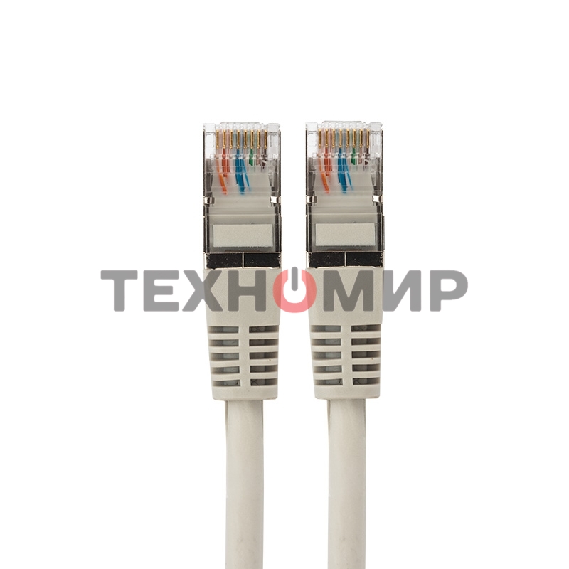 Пaтч-корд F/UTP, Rexant cat. 5e, RJ45-RJ45, экранированный, 24AWG, LSZH, серый, 2м