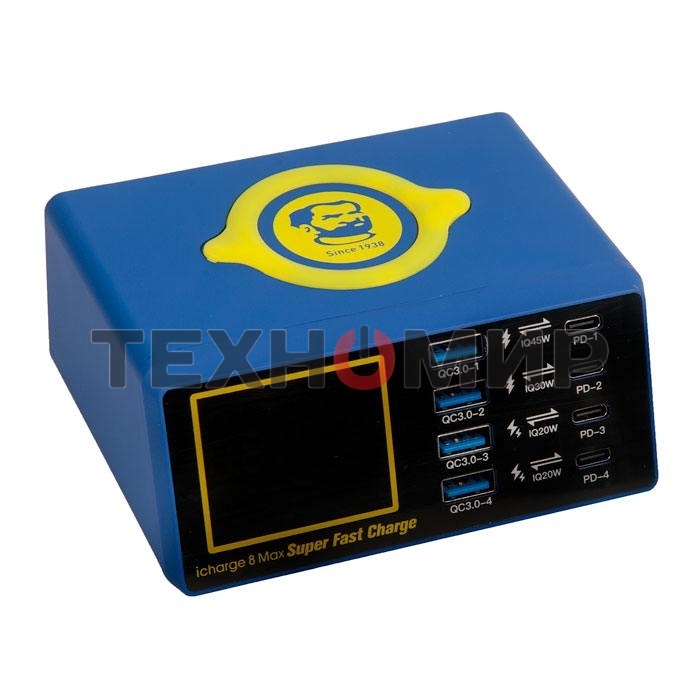 Сетевое зарядное устройство Mechanic ICharge 8 Max с индикацией потребления многопортовое