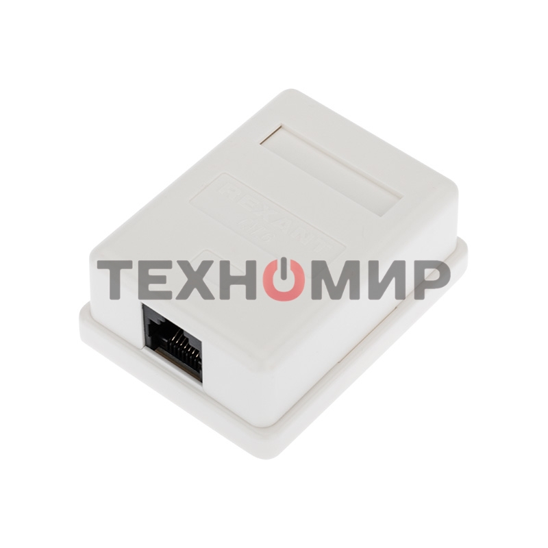 Розетка компьютерная внешняя Rexant 1-порт RJ-45 (8P8C), UTP неэкранированная, категория 6