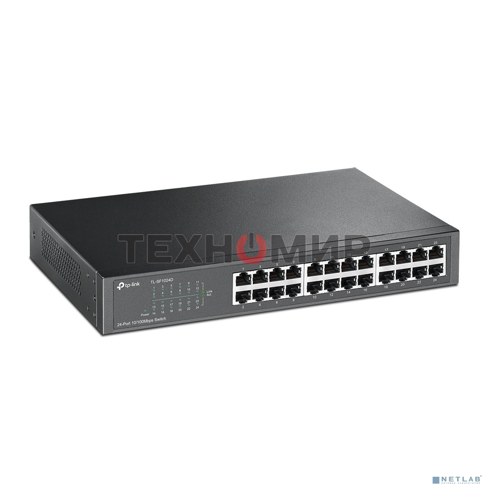Коммутатор сетевой TP-Link SMB TL-SF1024 Коммутатор 24-port 10/100M Switch, 1U 19-inch rack-mountable steel case