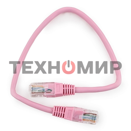 Патч-корд UTP Cablexpert cat.5e, 0.25м, литой, многожильный, розовый