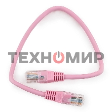 Патч-корд UTP Cablexpert cat.5e, 0.25м, литой, многожильный, розовый