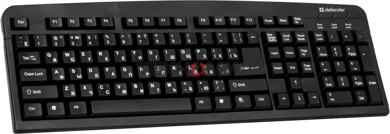 Клавиатура проводная Defender Element HB-520, USB, черный