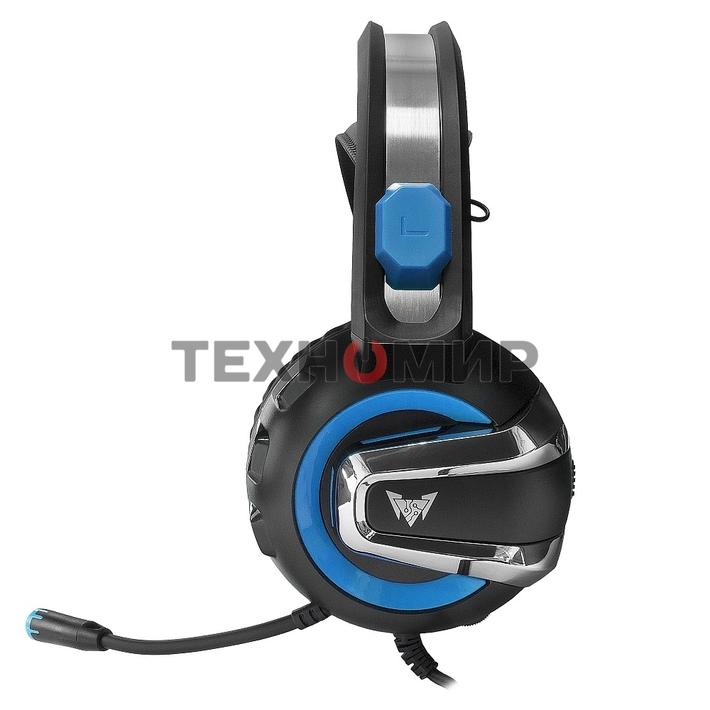 Гарнитура проводная игровая Crown CMGH-3001 черный/синий