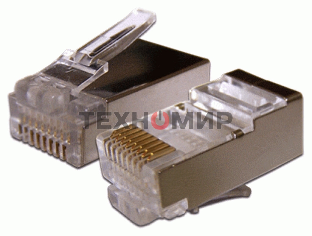 Коннектор LANMASTER RJ45 STP 8P8C, универсальный, cat.6A, 100 шт.