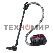 Пылесос Samsung VC18M31A0HP бордовый/черный, 380/1800 Вт, уборка сухая, пылесборник контейнер 2 л