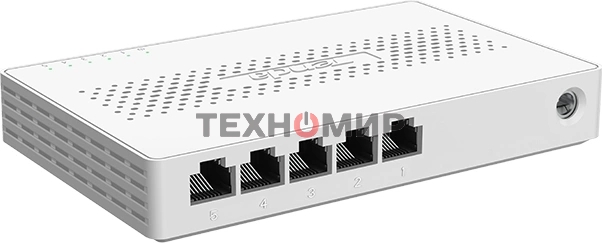 Коммутатор неуправляемый Tenda SM105, 5 портов, 5x2,5 Гбит/с, настольный, пластиковый корпус