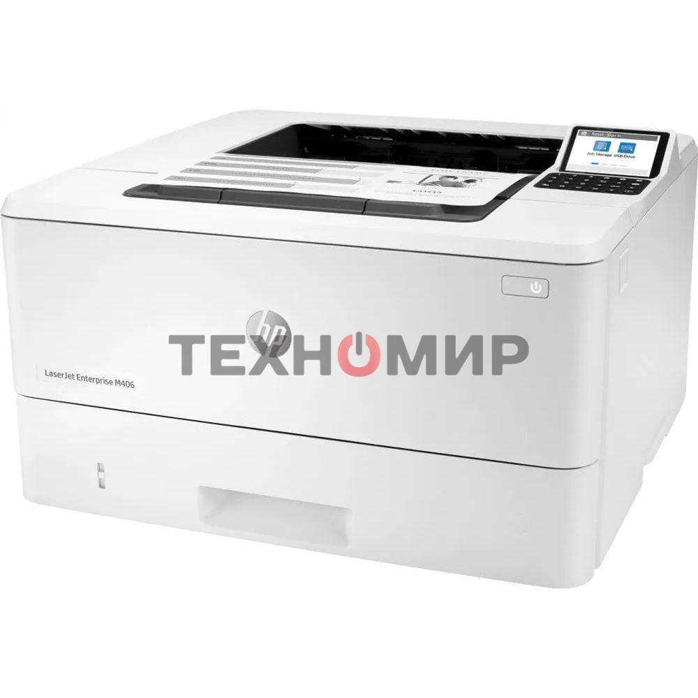 Принтер лазерный HP LaserJet Enterprise M406dn (3PZ15A), A4, ч/б, печ. до 40 стр/мин., 1200 x 1200 dpi, USB, RJ-45, Air Print, Mopria