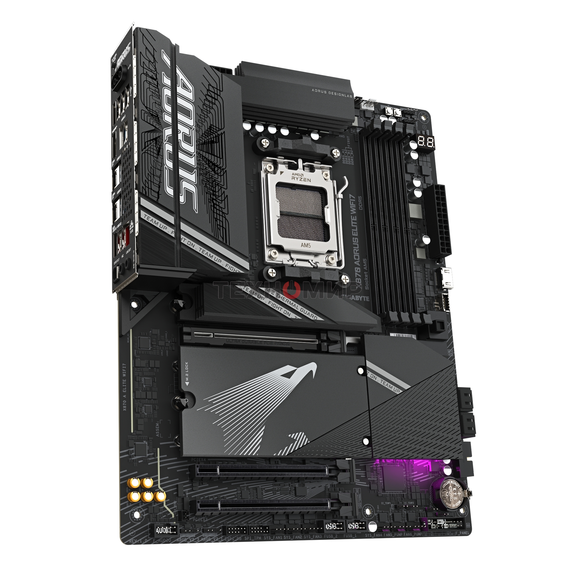 Материнская плата Gigabyte X870 AORUS ELITE WIFI7, AM5, AMD X870, 4xDDR5, 4xSATA, 4xM.2, 1xPCI-E 5.0 x16, 1xPCI-E 4.0 x4, 1xPCI-E 3.0 x2, 1xHDMI, 1x 2.5Gb LAN, 4xUSB-A 3.2 Gen 1, 2xUSB-A 3.2 Gen 2, 4xUSB-A 2.0, 2xUSB-C 4.0, 2x3.5 мм, 7.1, ATX
