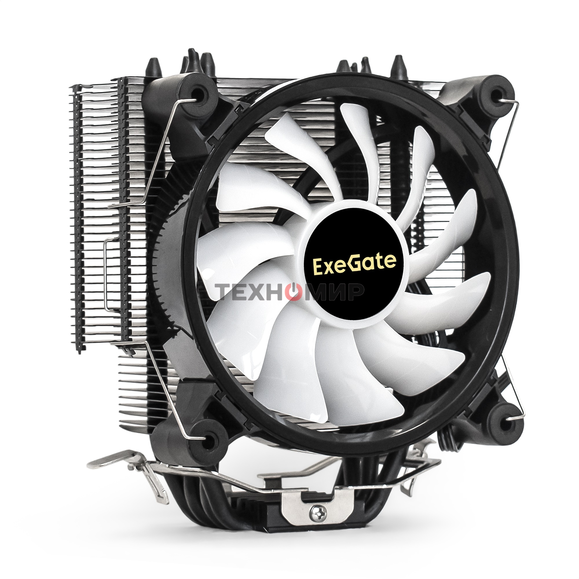 Кулер для процессора ExeGate Dark Magic EXX400V2-PWM.RGb серебристый, 120 мм, алюминий/медь, 2100 об/мин, 24 дБ, 4 pin, 140 Вт, 155 мм