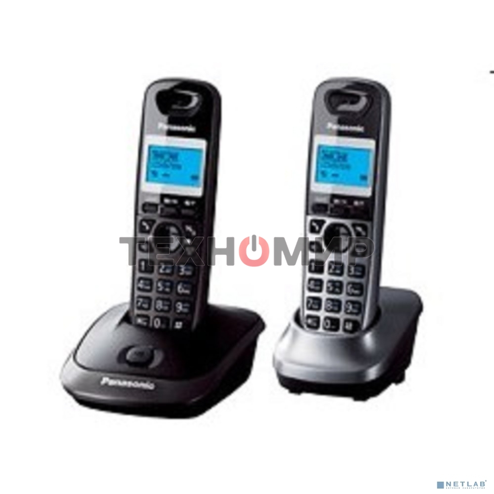 Телефон беспроводной (DECT) Panasonic KX-TG2512RU2 Доп трубка в комплекте, АОН, Caller ID, спикерфон, полифония