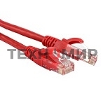 Патч-корд LANMASTER UTP TWT-45-45-0.5-RD вилка RJ-45-вилка RJ-45 cat.5е 0.5м красный ПВХ (уп.:1шт)