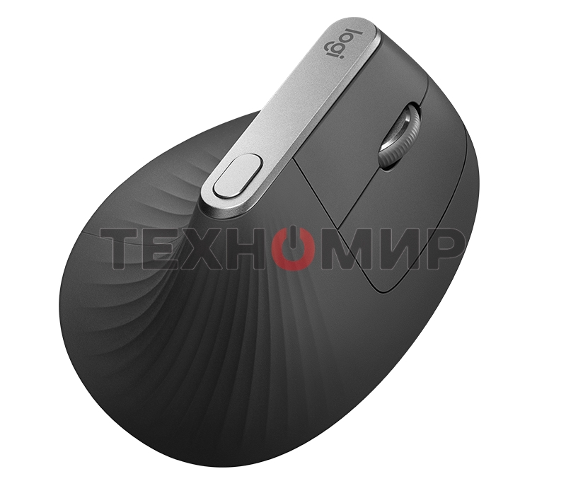 Мышь беспроводная/проводная Logitech MX Vertical графитовый, 4000 dpi, радиоканал, Bluetooth, USB, кнопки - 6