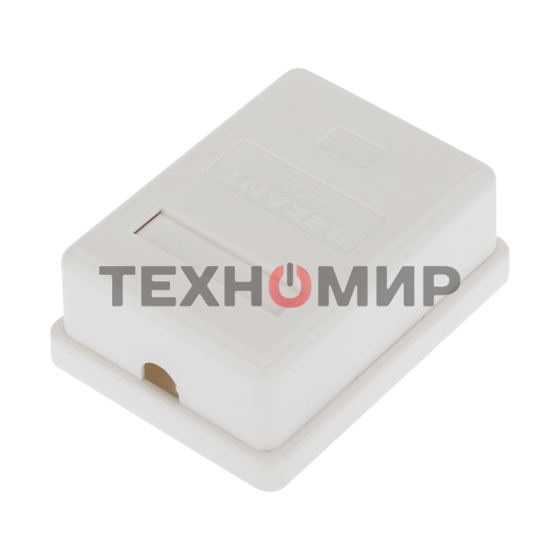 Розетка компьютерная внешняя Rexant 1-порт RJ-45 (8P8C), UTP неэкранированная, категория 6