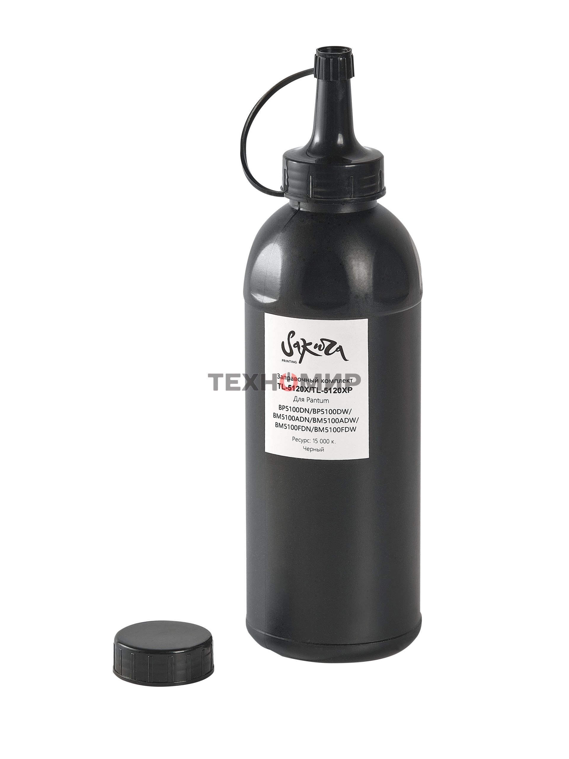 Заправочный комплект тонера с чипом Sakura ZKTN-5120X для Pantum, черный, 380гр.