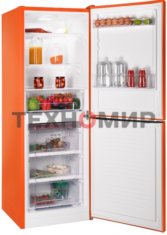 Холодильник Nordfrost NRB 161NF OR оранжевый двухкамерный 170/105 л морозилка снизу, No Frost