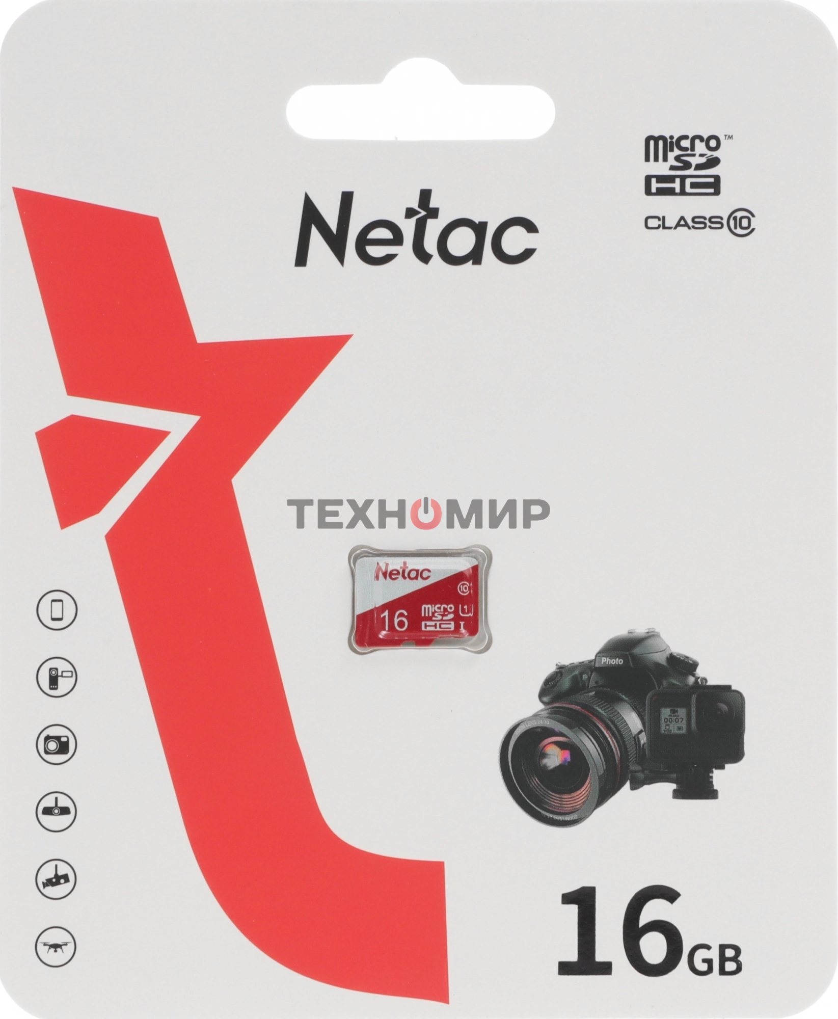 Флеш карта microSDHC 16Gb Netac P500 ECO (50/95 Mb/s, no adapter) (NT02P500ECO-016G-S)
