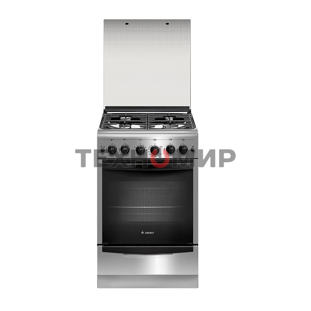 Плита газовая Gefest ПГ 5100-02 0004 серебристый, конфорок 4 шт, духовка 52 л, 50 см x 85 см x 58.5 см