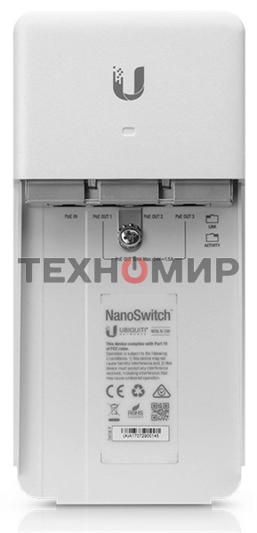 Коммутатор неуправляемый PoE Ubiquiti NanoSwitch