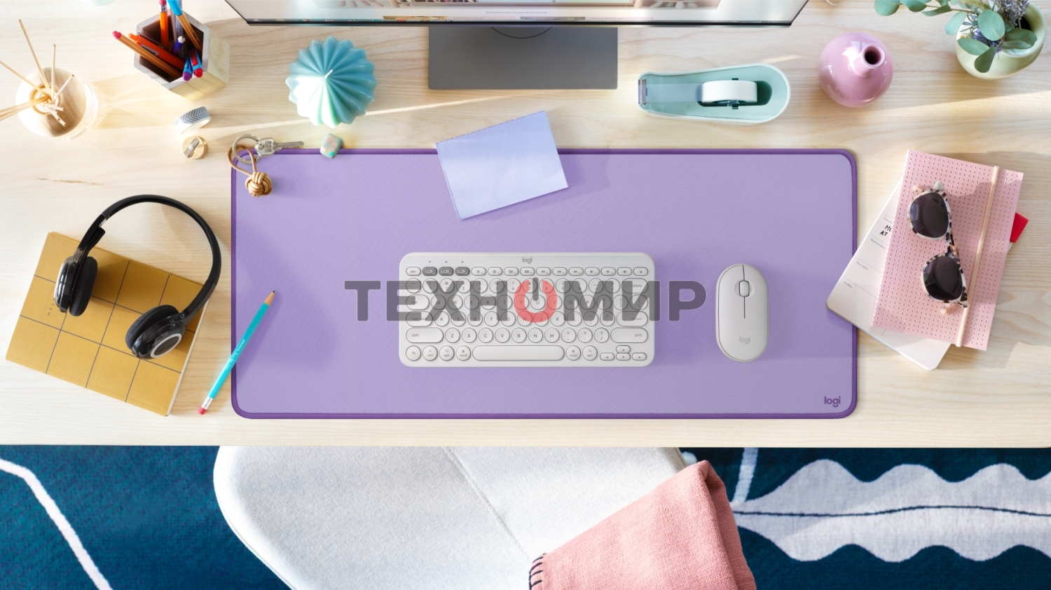 Коврик для мыши Logitech Desk Mat Studio Series LAVENDER