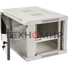 Шкаф коммутационный Lanmaster (TWT-CBWPG-6U-6X4-GY) 6U 600x400 мм пер. дв. стекл 60 кг серый