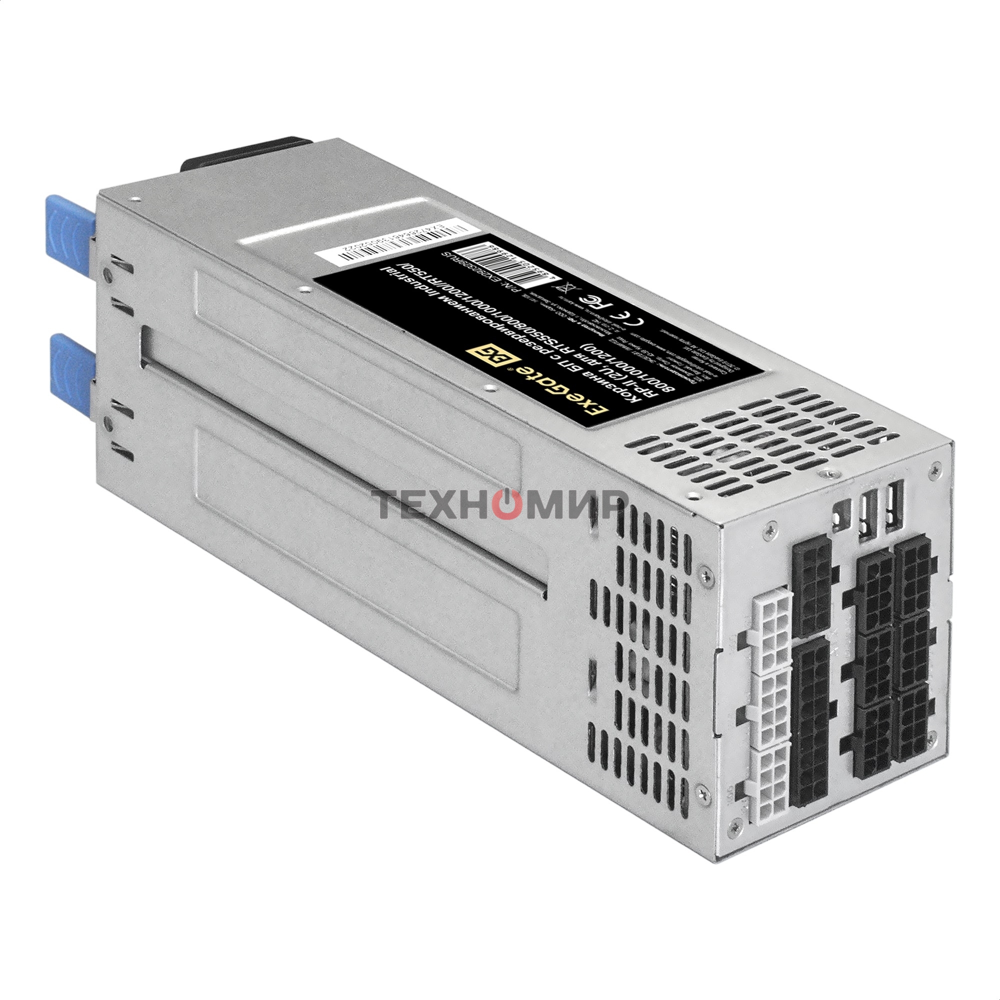 Блок питания серверный 2U Redundant 2x800W ExeGate EX292322RUS Industrial-RTS800 (APFC, КПД 94% (80 PLUS Platinum), 4 см fan, 24pin, 2x(4+4)pin, 2PCIe, 2SATA, 6IDE, Cable Management)