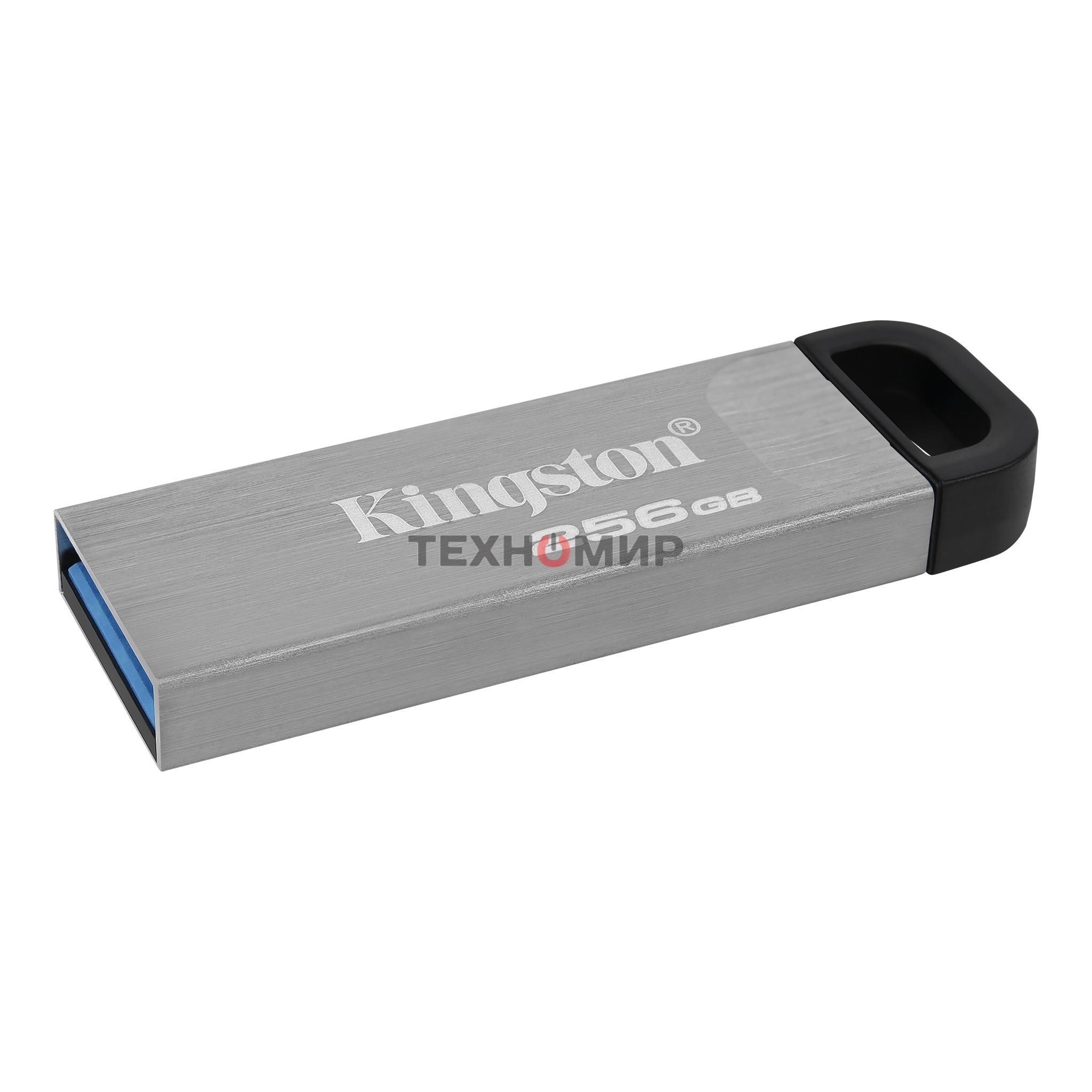 Флешка USB Kingston KYSON (DTKN/256GB), 256Gb, USB 3.2 Gen 1, R/W 200/60, серебристый/черный