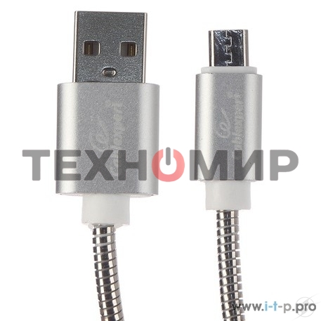 Кабель USB2.0 Cablexpert CC-G-mUSB02S-1.8M, AM/microB, серия Gold, длина 1.8м, серебро, блистер