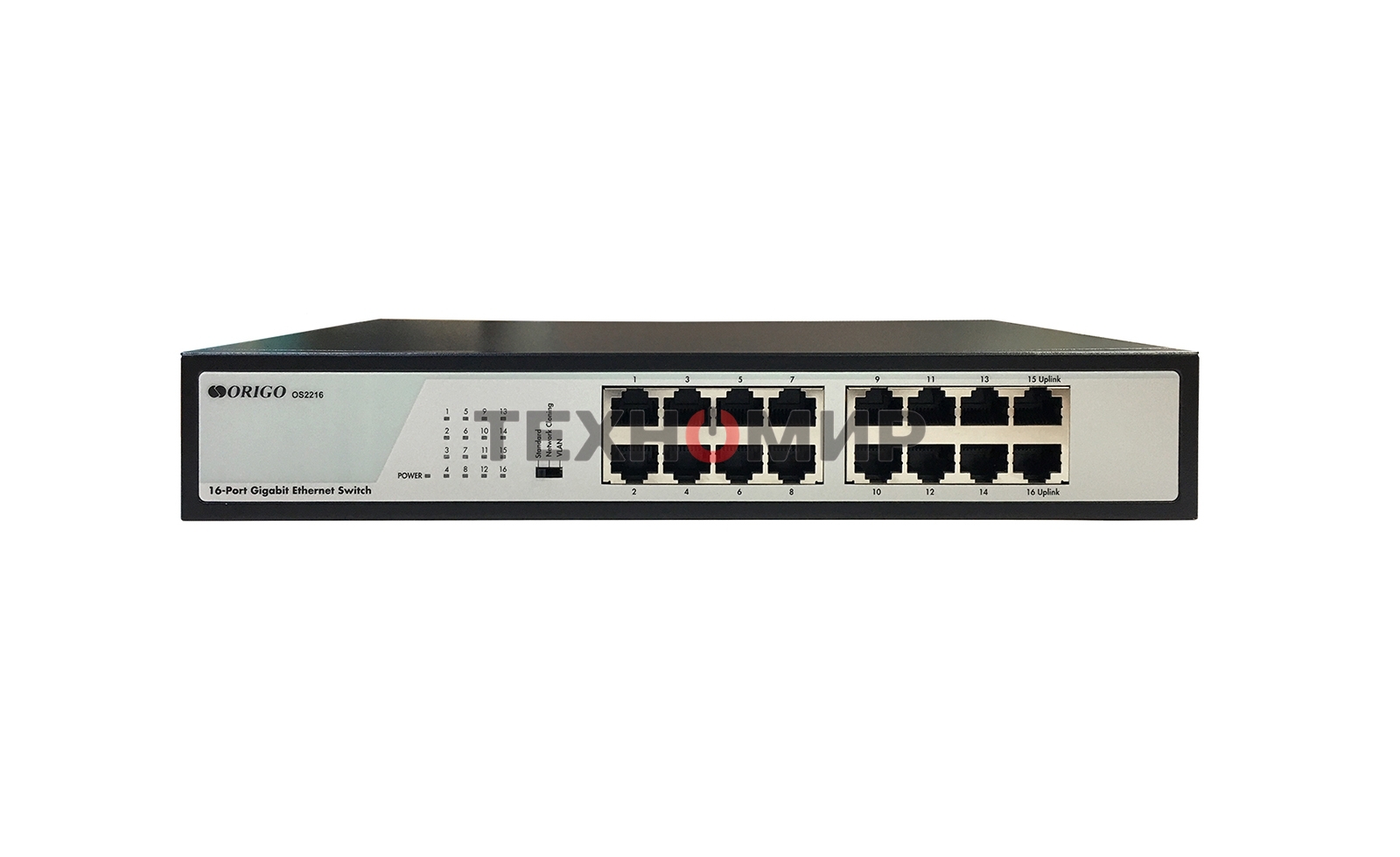 Коммутатор ORIGO Unmanaged Switch, 16x1000Base-T, 19 Rackmount Kit