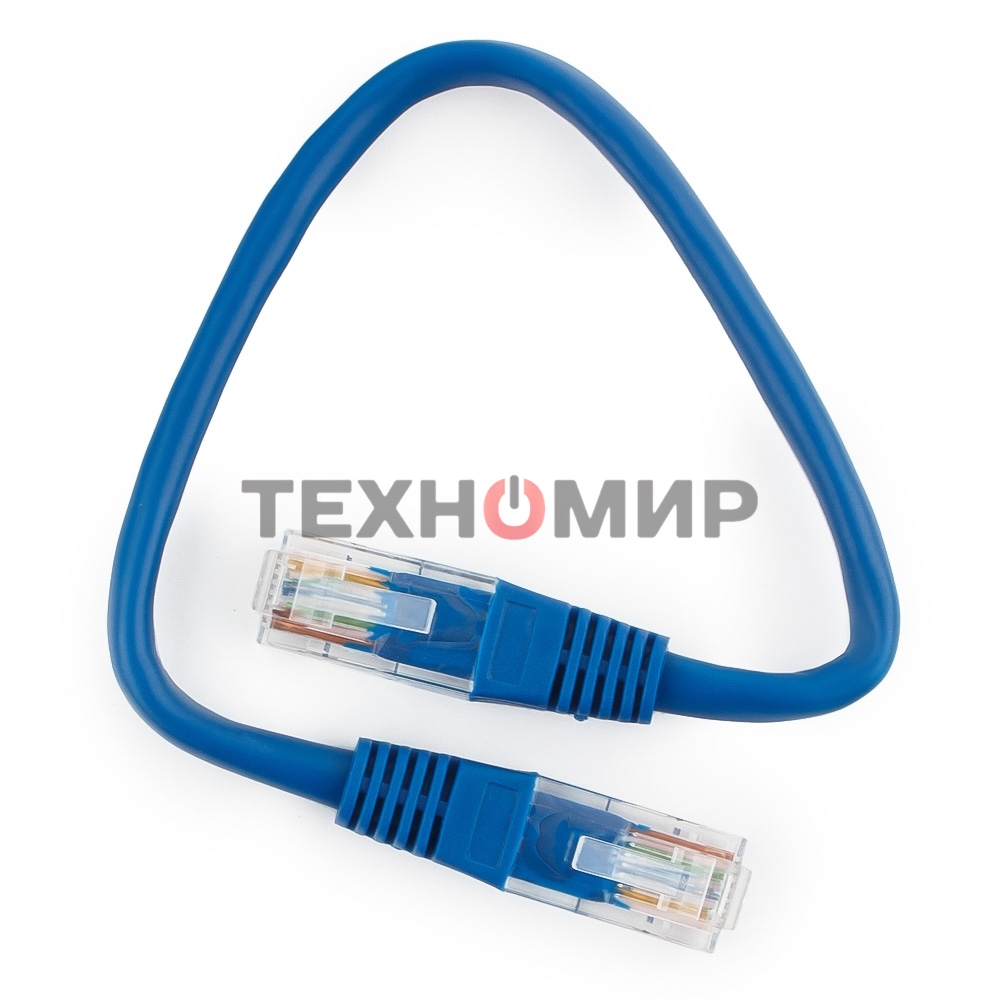 Патч-корд медный UTP Cablexpert PP10-0.25M/B cat.5e, 0.25 м, литой, многожильный, синий