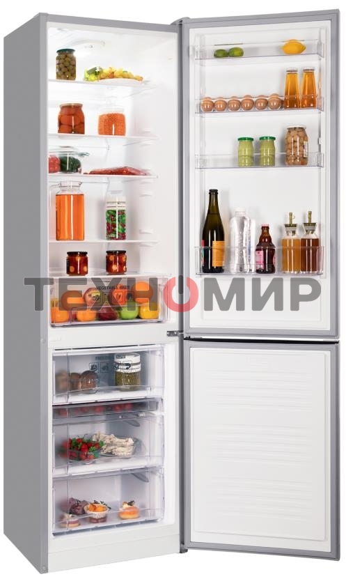 Холодильник Nordfrost NRB 154 S серый матовый двухкамерный 238/115 л морозилка снизу, капельная система