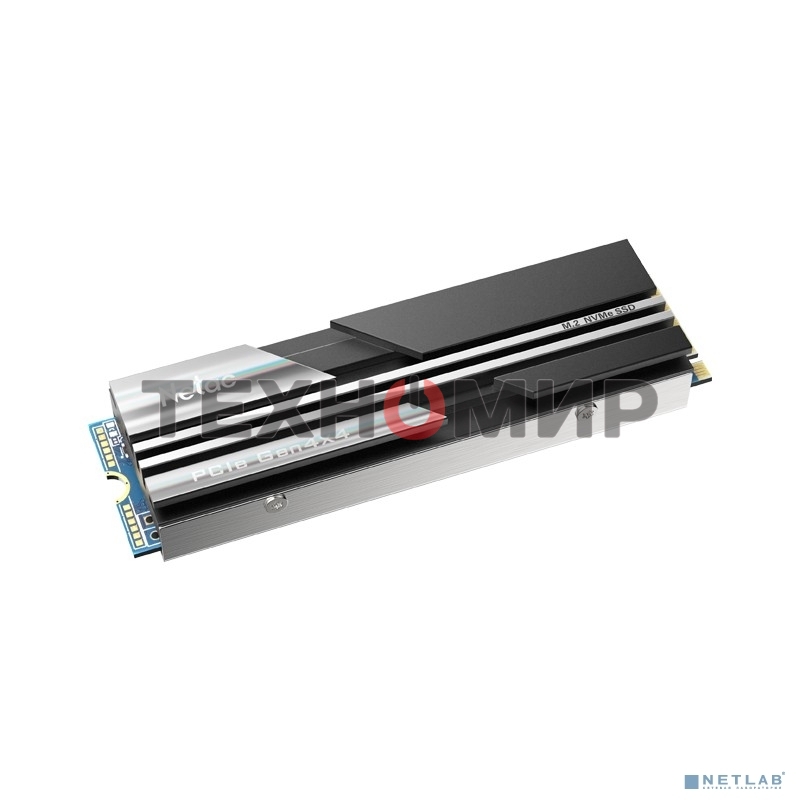 Накопитель SSD Netac NV5000, 500Gb, M.2 2280, PCIe 4.0 x4, NVMe, R/W 5000/2500, с радиатором